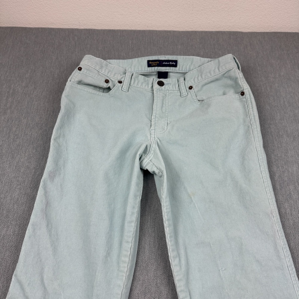 Abercrombie & Fitch‎ Pants Womens 6 Fits 29x31 Blue Corduroy Bootcut Flared Y2k - Picture 2 of 13